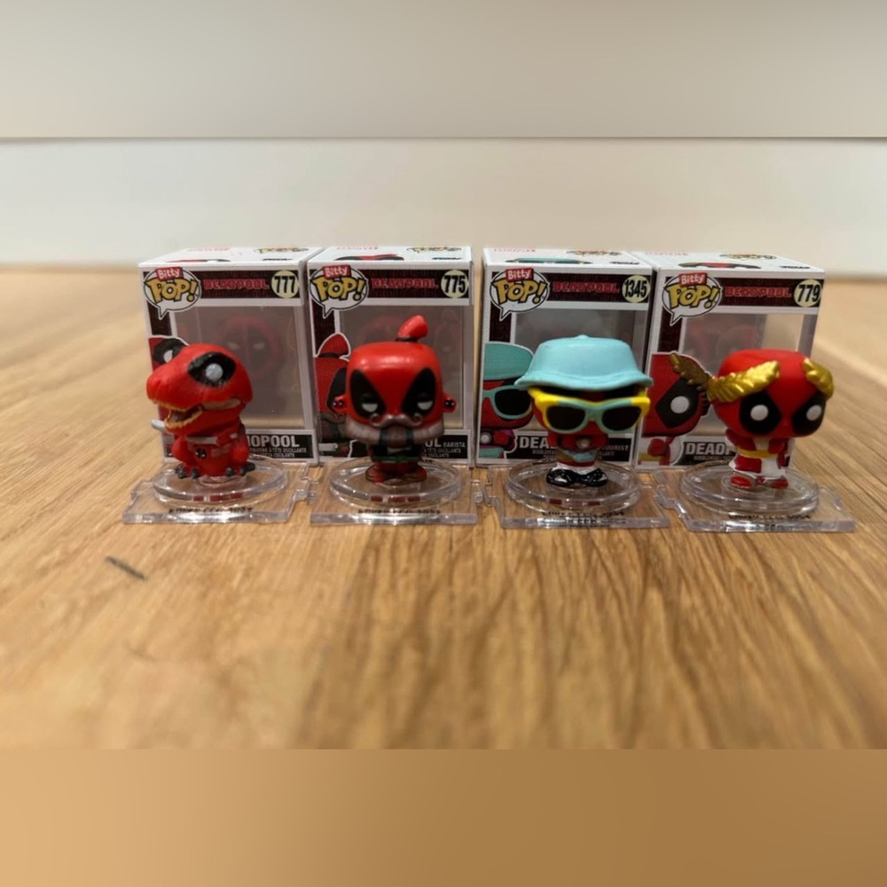 Funko Deadpool Mini Figures Set with Red and Blue Accents (4)